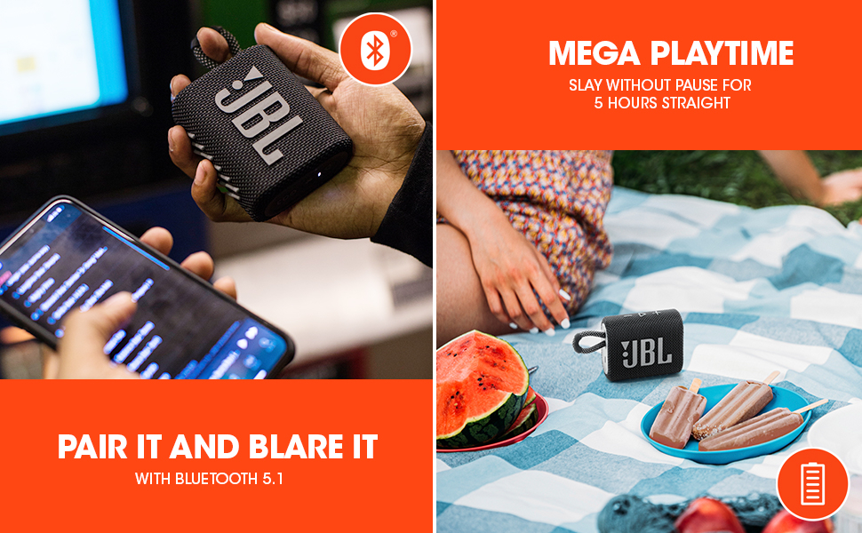 JBL GO3 Playtime, JBL GO3 Bluetooth 5.1